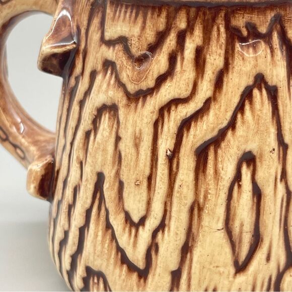 Vintage Brown Good Luck Ceramic Mug Horseshoe 1970s Florida Hand painted - Picture 5 of 15